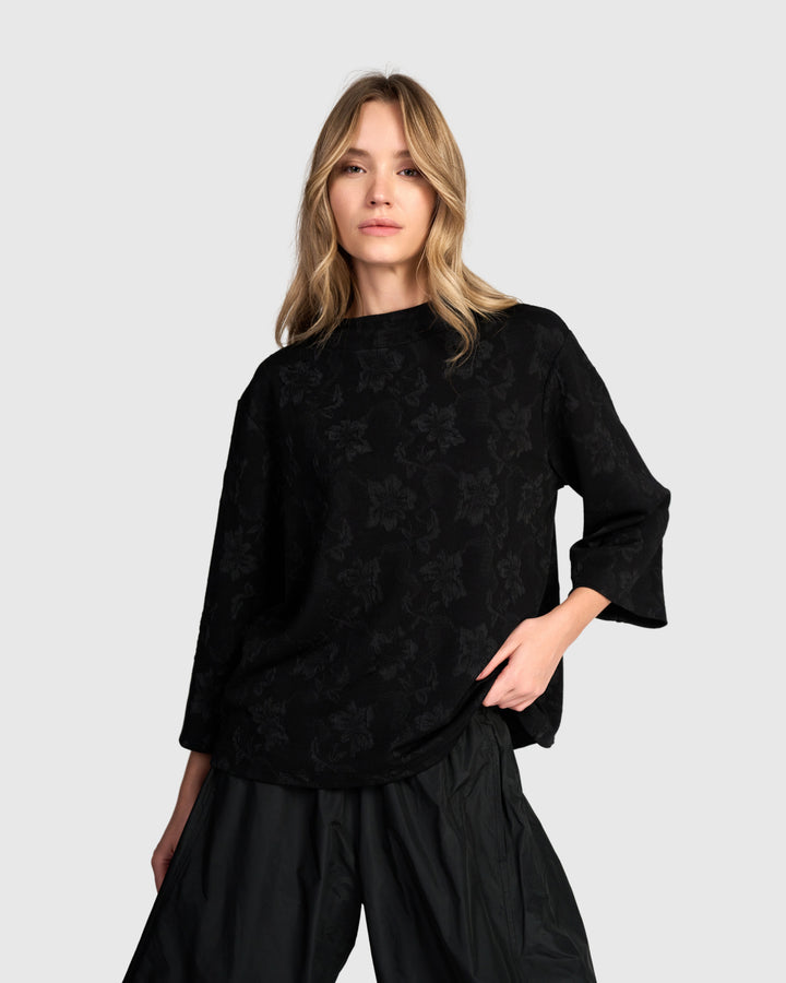 Madrigal Top, Black Flora