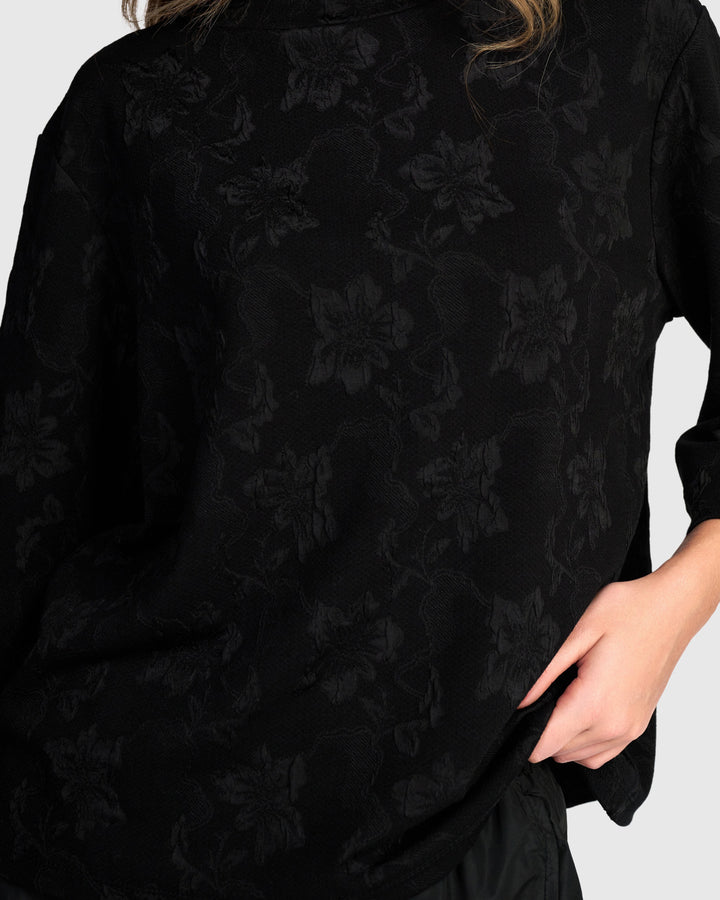 Madrigal Top, Black Flora