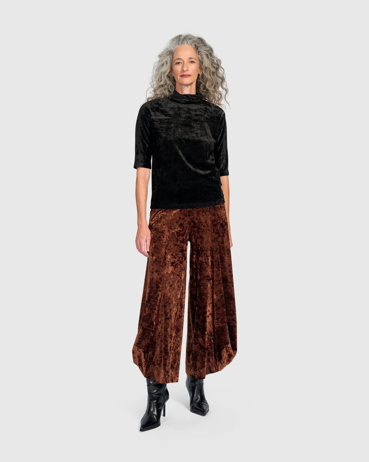 Crushed Velvet Punto Pants, Maple