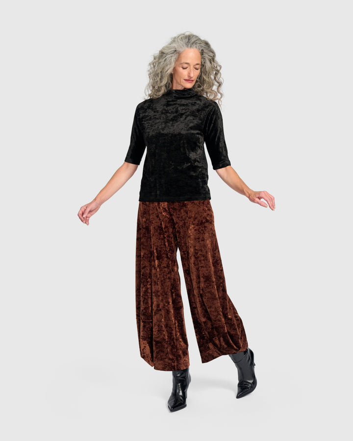 Crushed Velvet Punto Pants, Maple