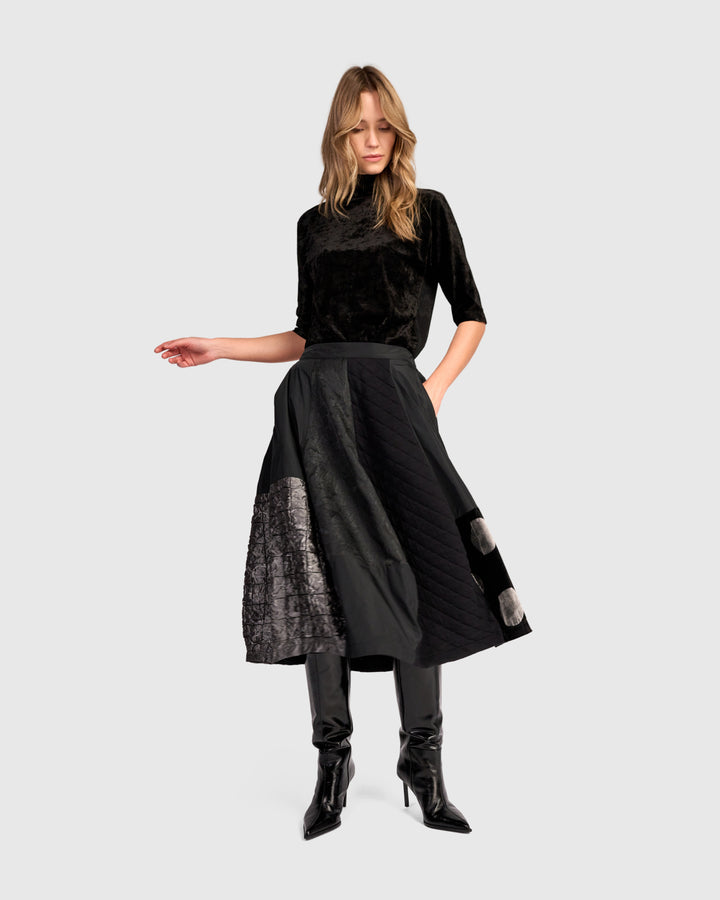 Adagio Mockneck Top, Black Flora