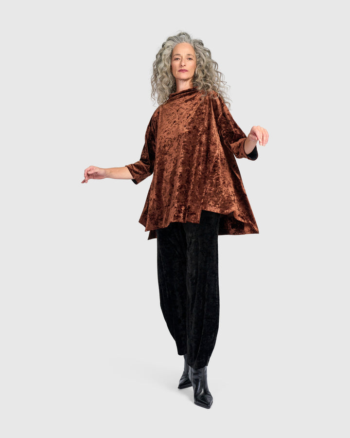 Crushed Velvet Trapeze Top, Maple