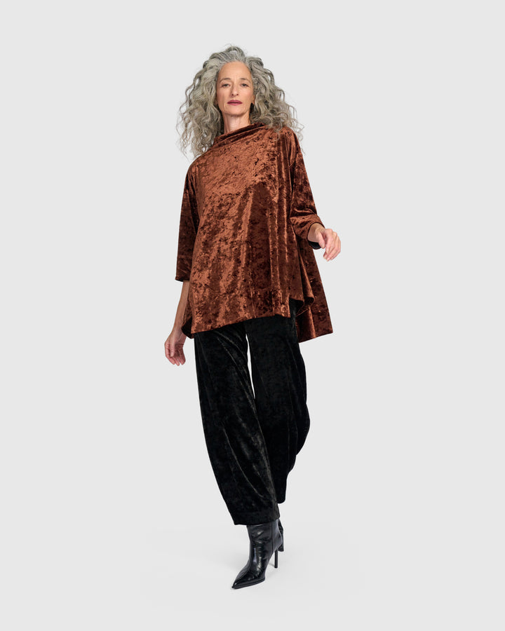 Crushed Velvet Trapeze Top, Maple