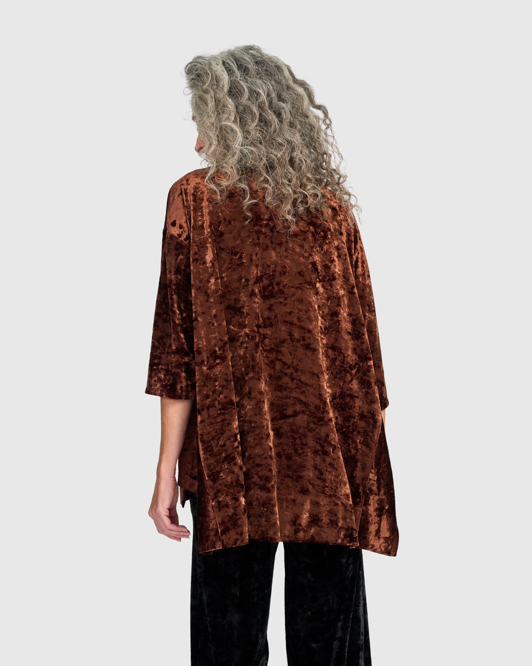 Crushed Velvet Trapeze Top, Maple