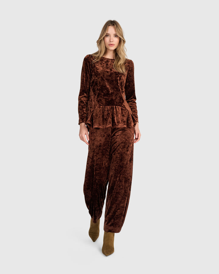 Crushed Velvet Addison Top, Maple