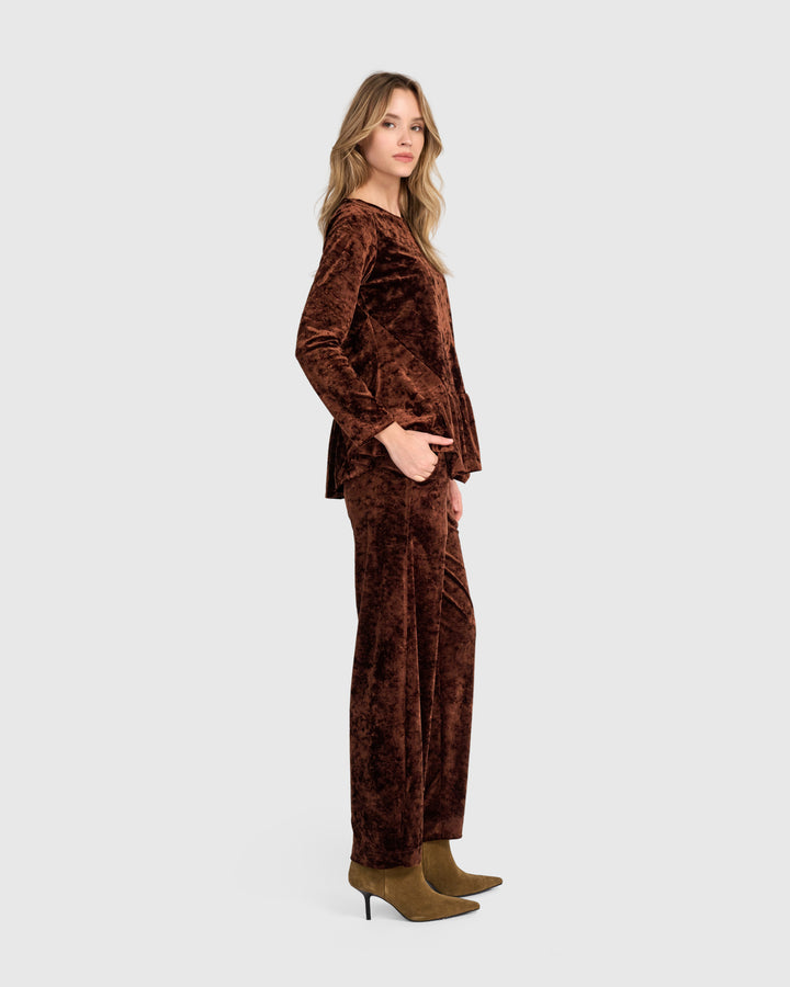 Crushed Velvet Addison Top, Maple