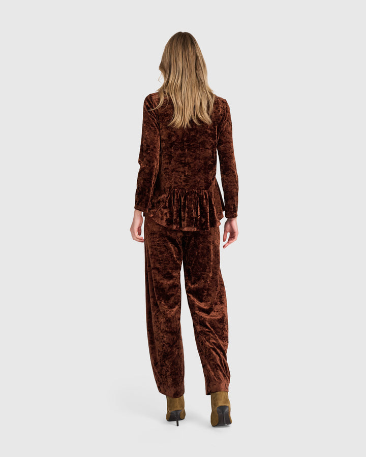Crushed Velvet Addison Top, Maple