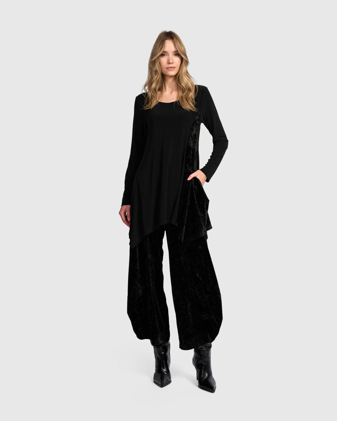 Currant Handkerchief Tunic, Black