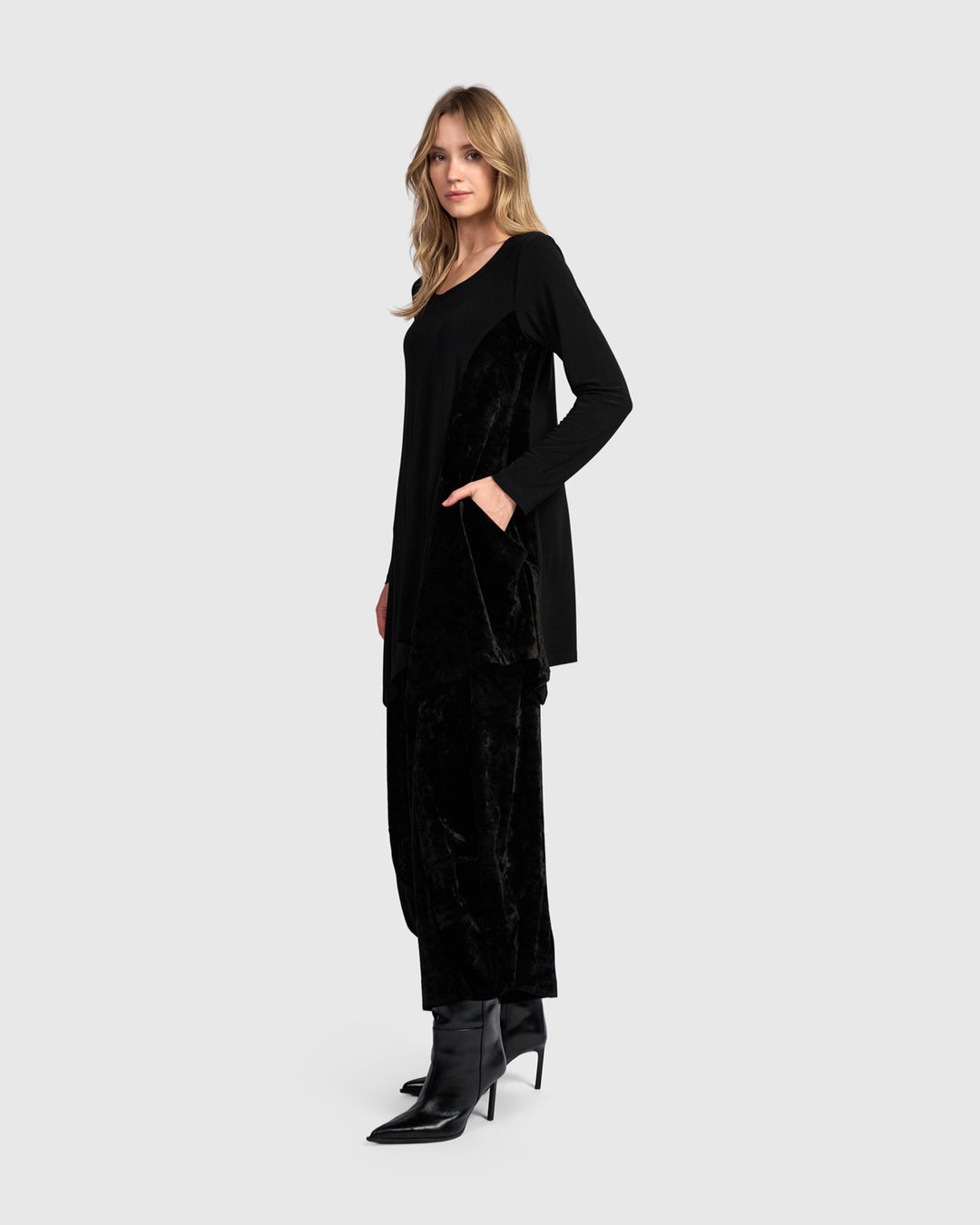 Currant Handkerchief Tunic, Black