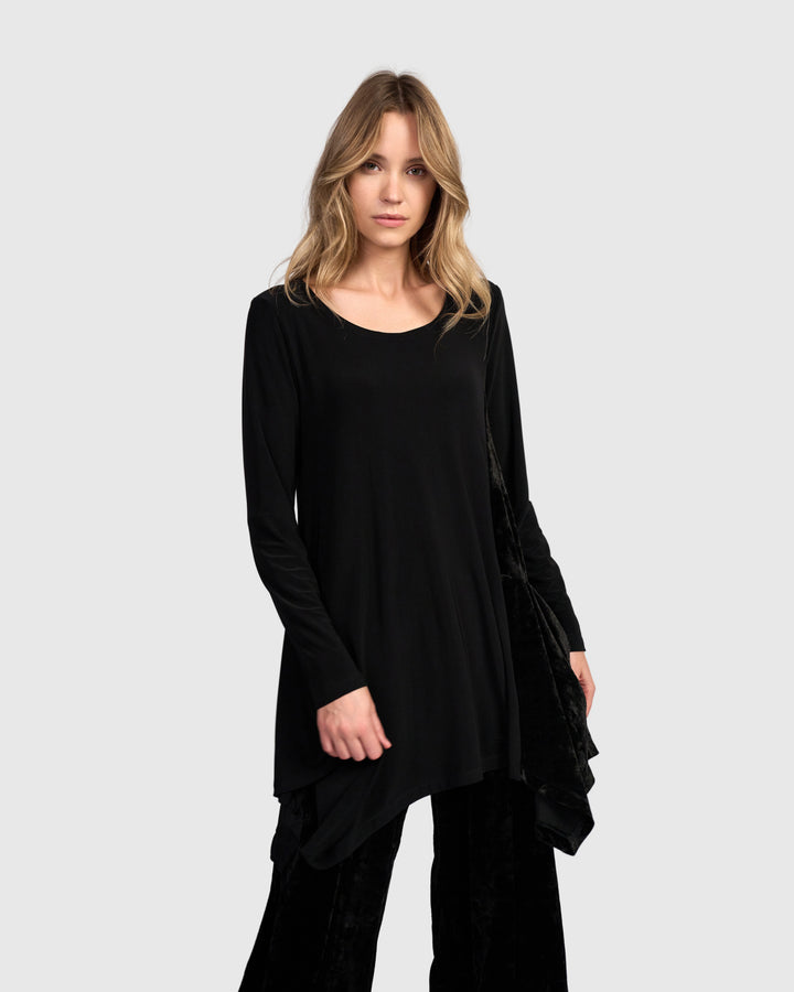 Currant Handkerchief Tunic, Black