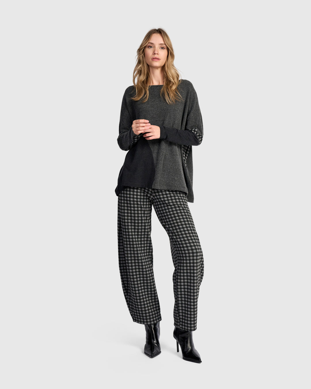 Command Slim Barrel Pant, Graphite Check