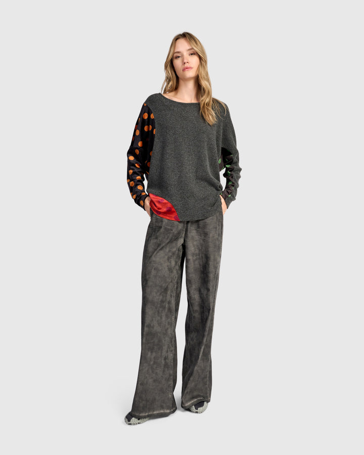 Maisie Curve Top, Carbon/Dots