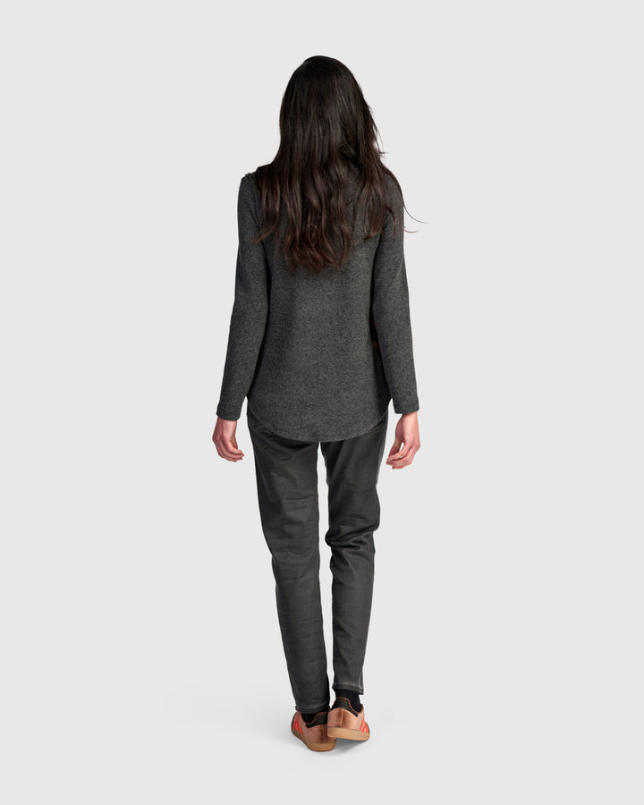 Lottie V-Neck Top, Carbon/Dots