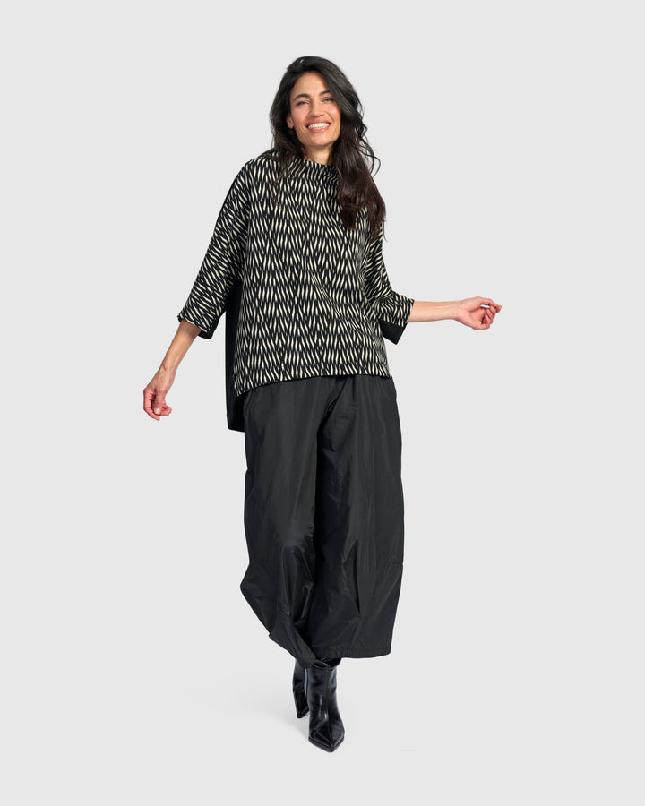 Vertex Funnel Pullover Top, Zebra