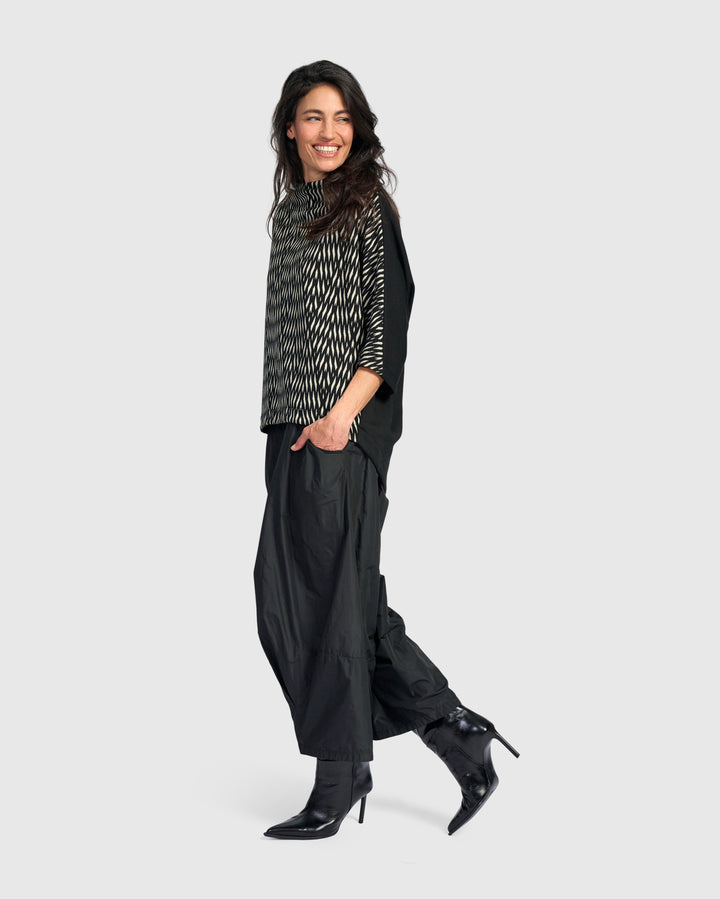 Vertex Funnel Pullover Top, Zebra