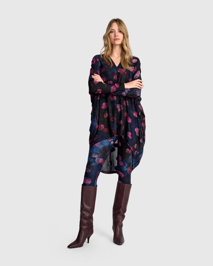 Caprice Oversized Tunic, Midnight/Wine