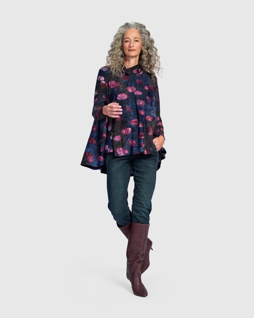 Pippin Trapeze Top, Midnight/Wine
