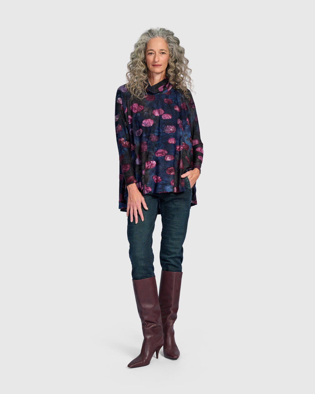 Pippin Trapeze Top, Midnight/Wine