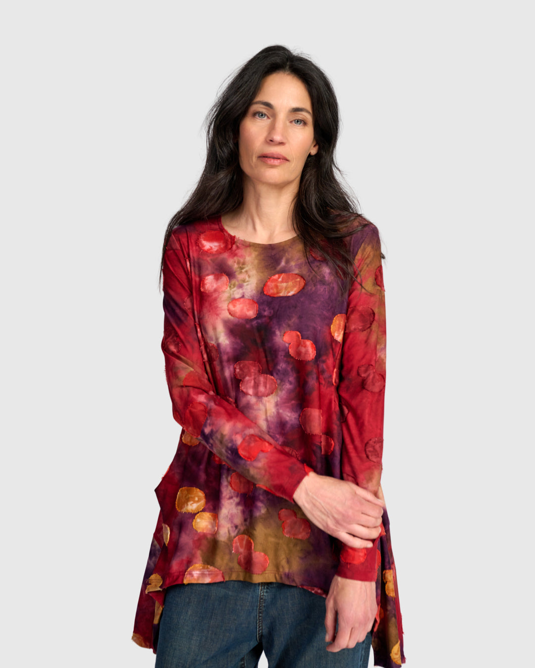 Ringmaster Hankerchief Top, Berry Mix