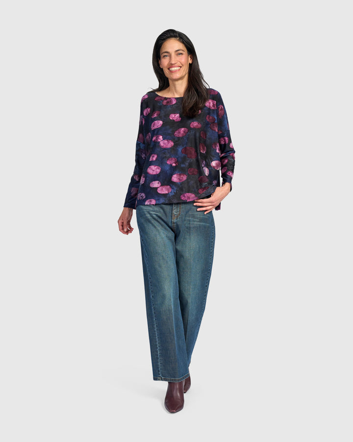 Tansy Boxy Top, Midnight/Wine