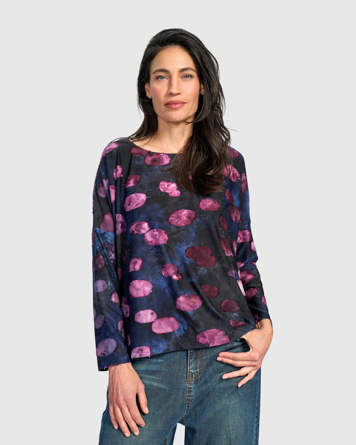 Tansy Boxy Top, Midnight/Wine