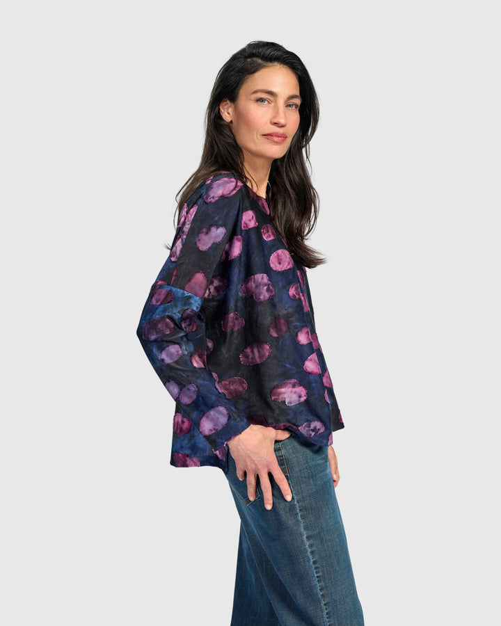 Tansy Boxy Top, Midnight/Wine