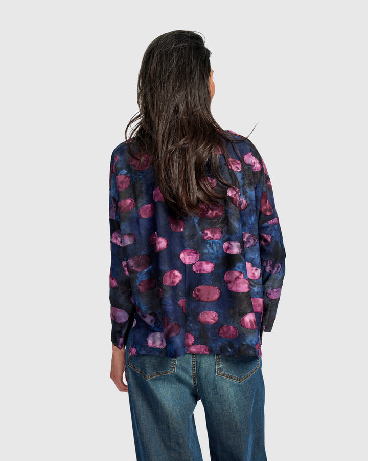 Tansy Boxy Top, Midnight/Wine