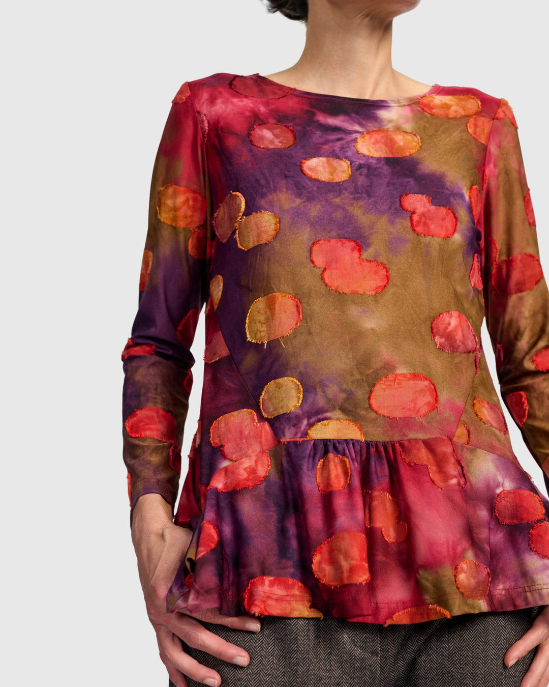 Addison Flouncy Tee, Berry Mix