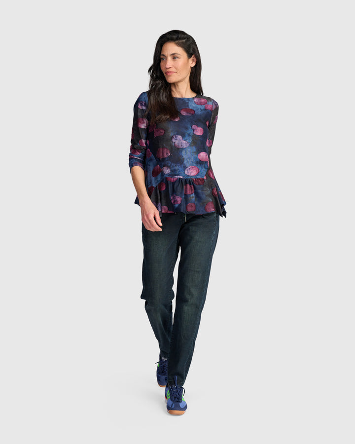 Addison Flouncy Tee, Midnight/Wine