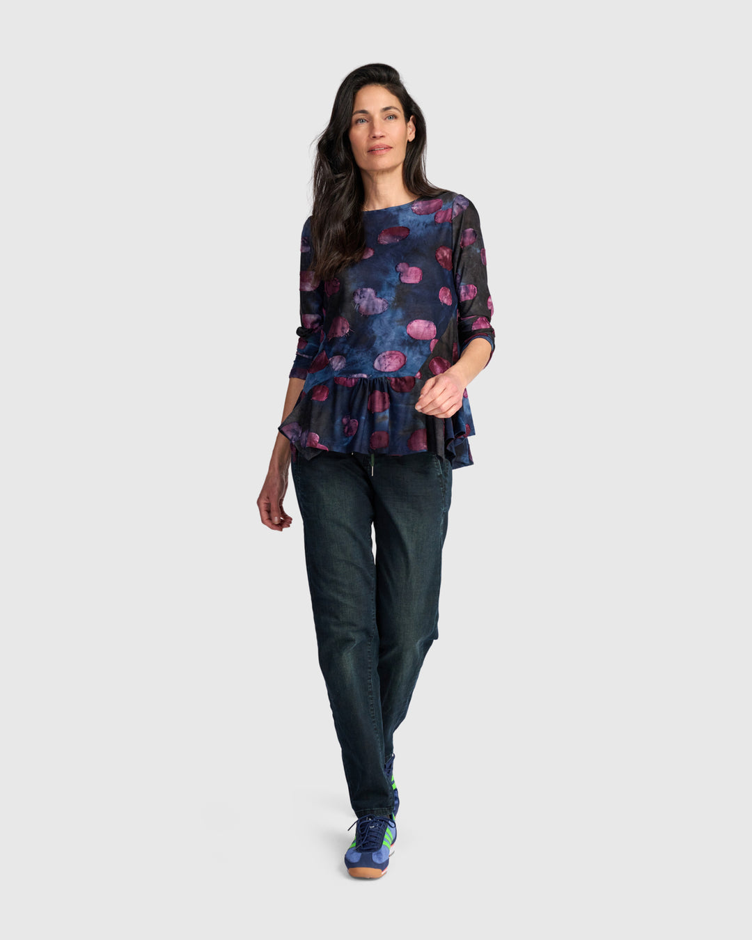 Addison Flouncy Tee, Midnight/Wine