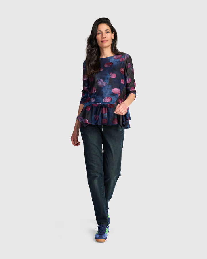 Addison Flouncy Tee, Midnight/Wine