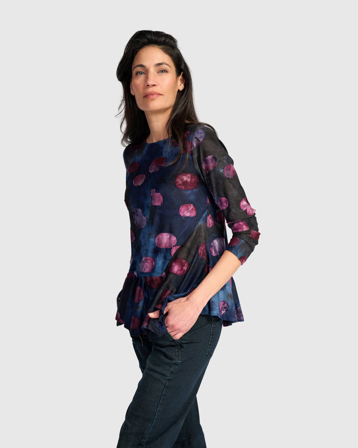 Addison Flouncy Tee, Midnight/Wine