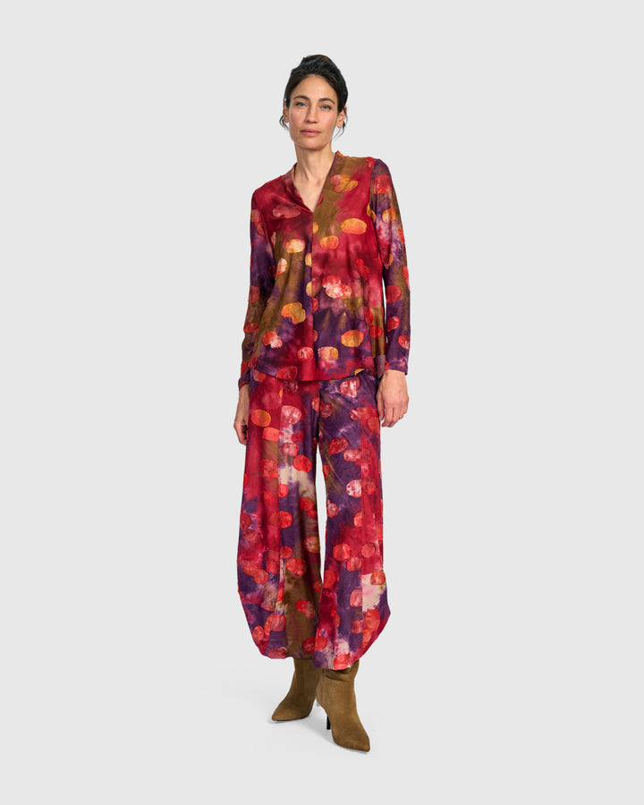 Whirligig V-Neck Top, Berry Mix