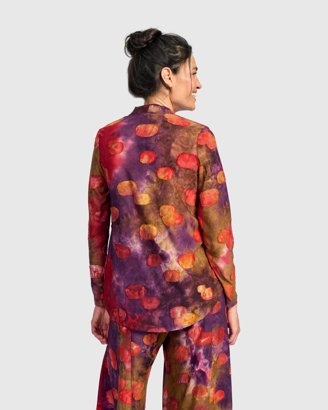Whirligig V-Neck Top, Berry Mix