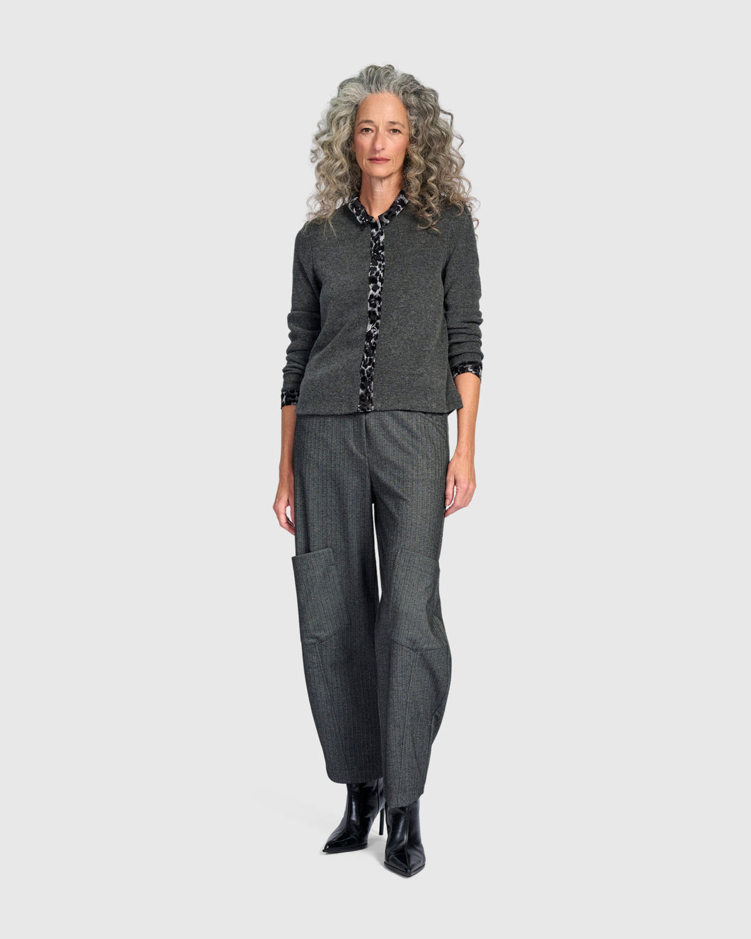 Studio Pocket Herringbone Pants, Steel