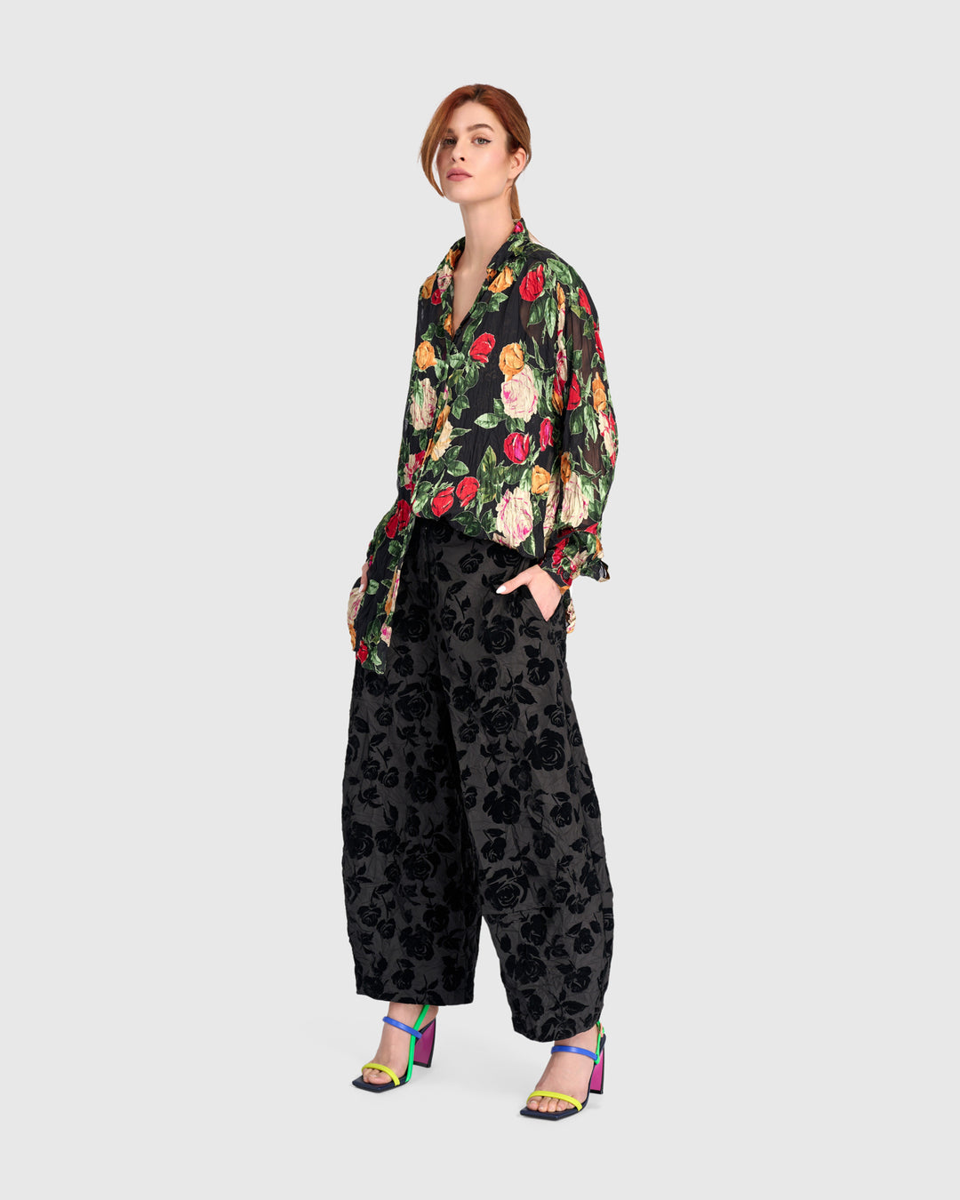 Attar Lantern Pants, Black Rose