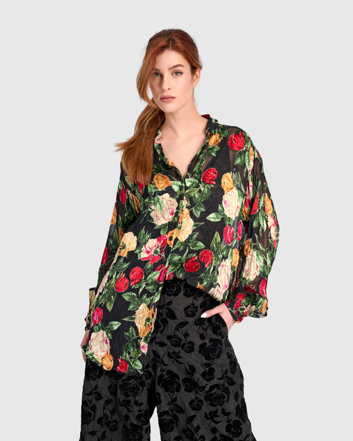Petaline Shirt, Sheer Floral