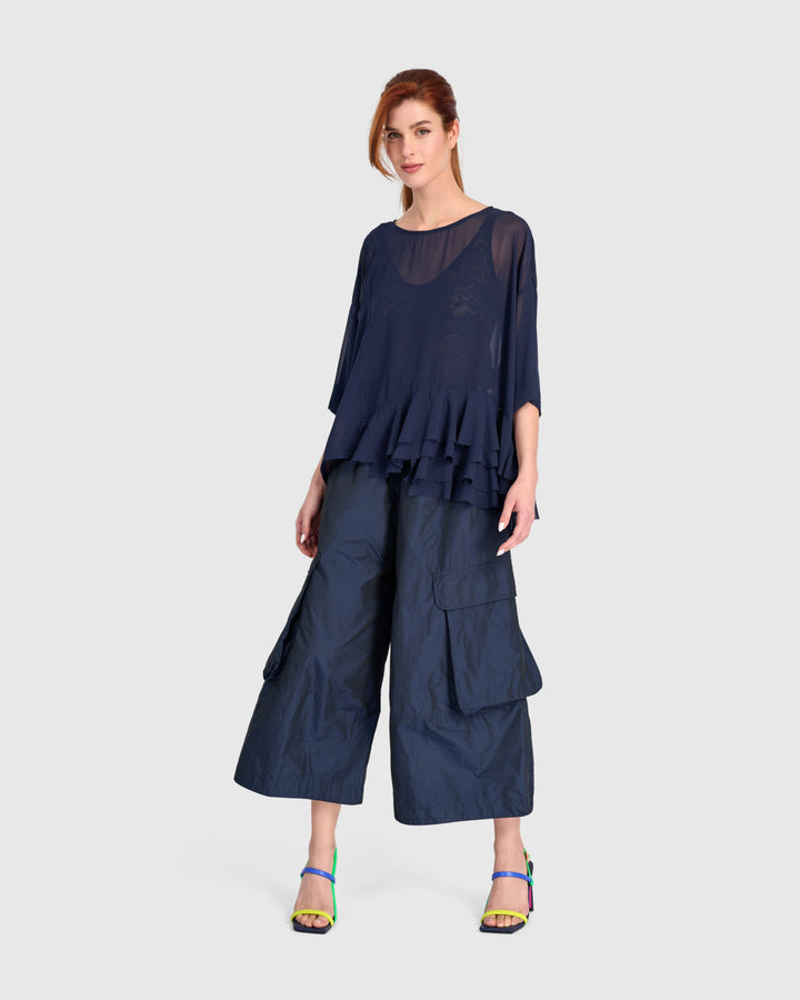 Veiled Chiffon Top, Ink