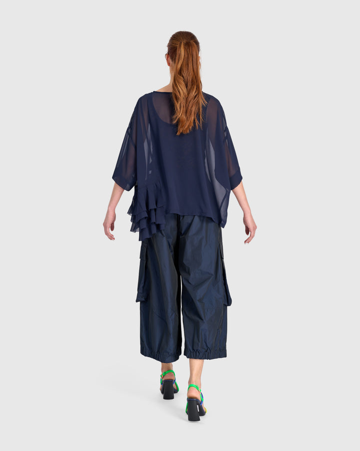 Veiled Chiffon Top, Ink