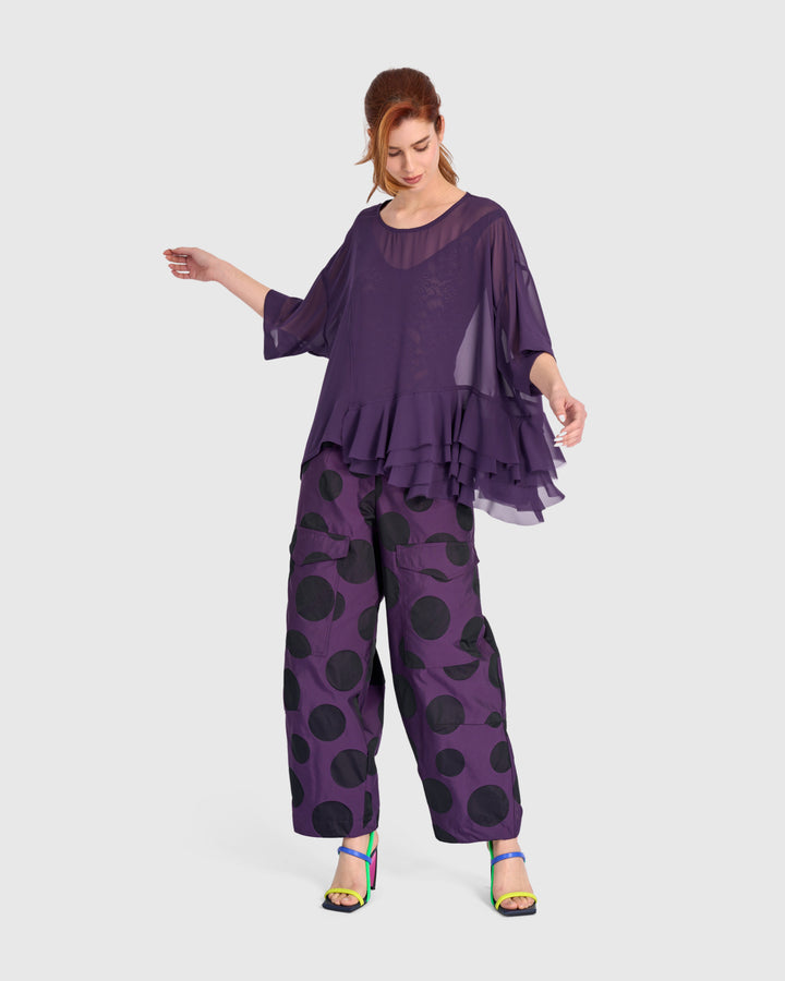 Veiled Chiffon Top, Plum