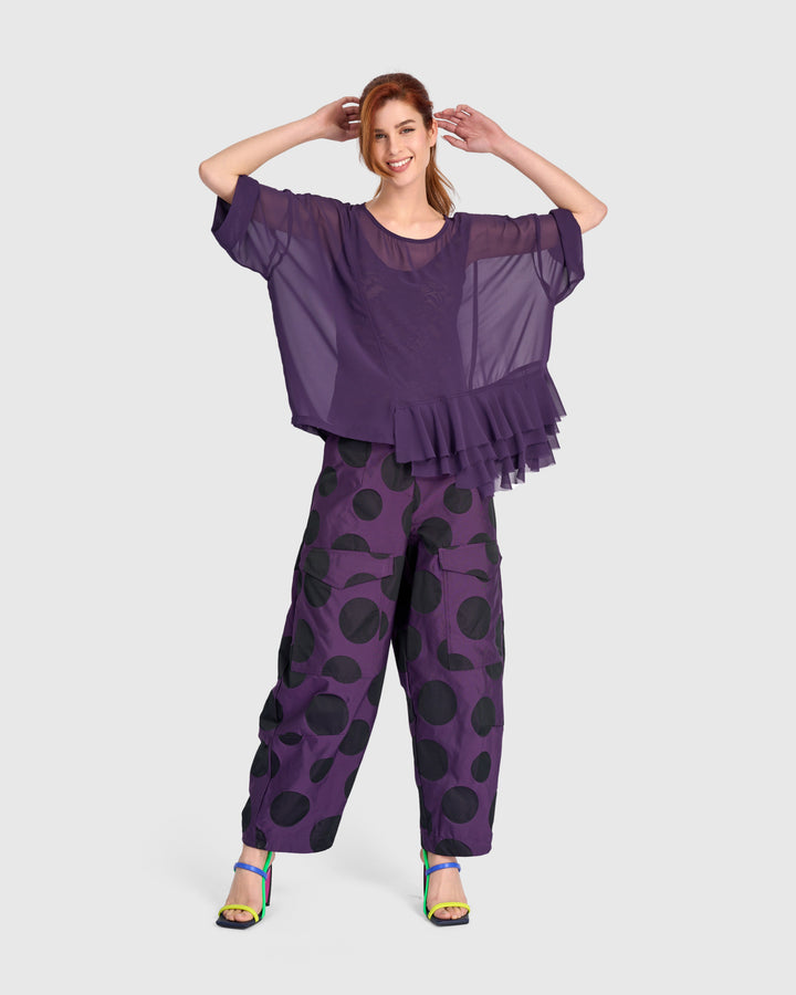 Veiled Chiffon Top, Plum