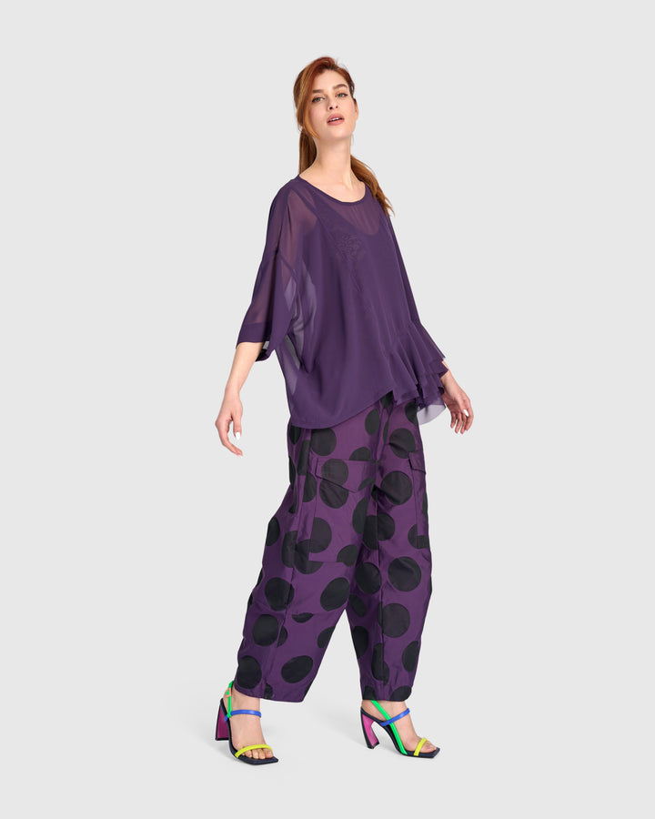 Veiled Chiffon Top, Plum
