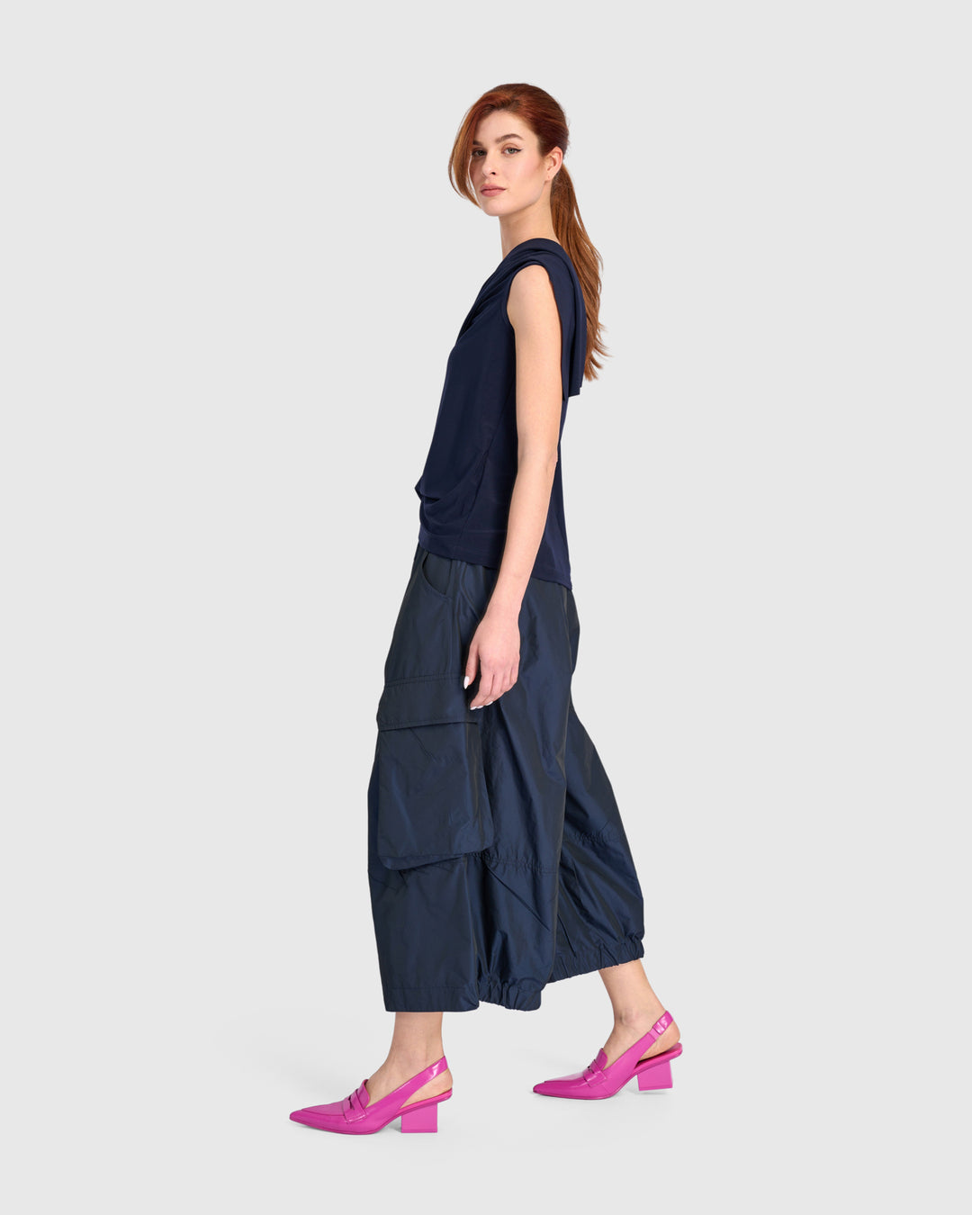 Swish Wide Cargo Pants, Ink
