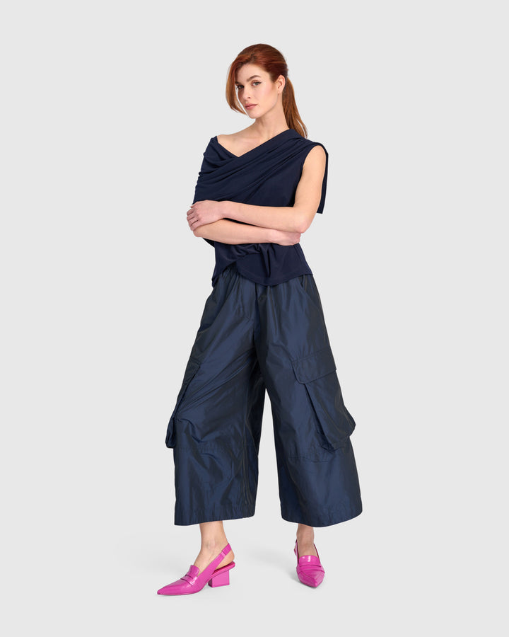 Swish Wide Cargo Pants, Ink