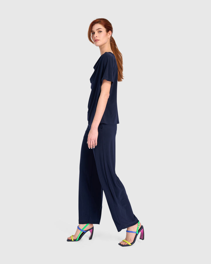 Fluid Slinky Flow Pants, Navy