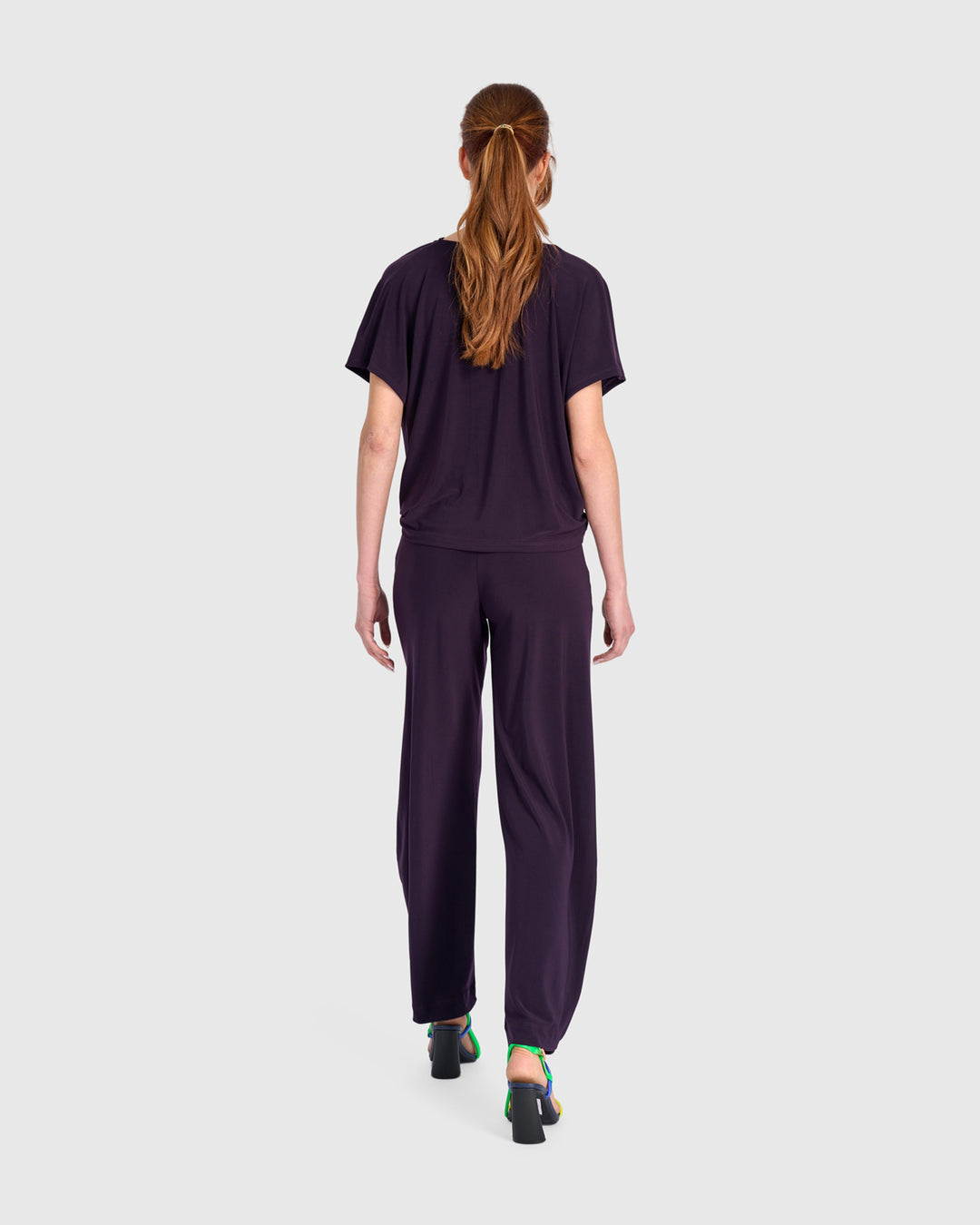 Fluid Slinky Flow Pants, Plum