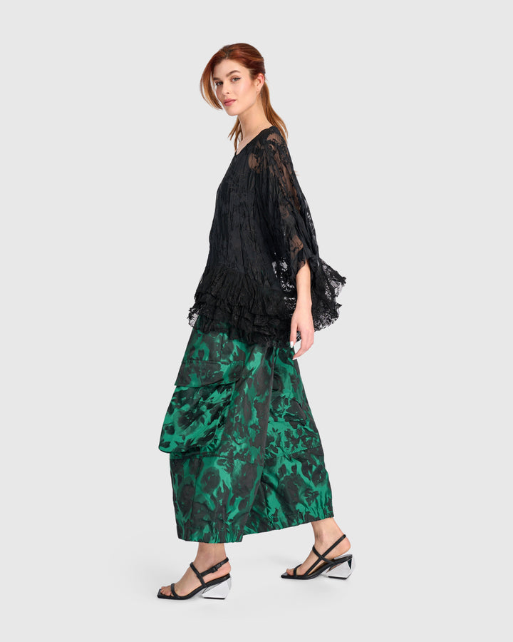 Veiled Lace Top, Sheer Black