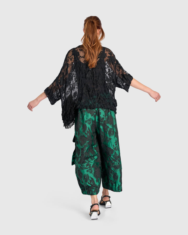 Veiled Lace Top, Sheer Black
