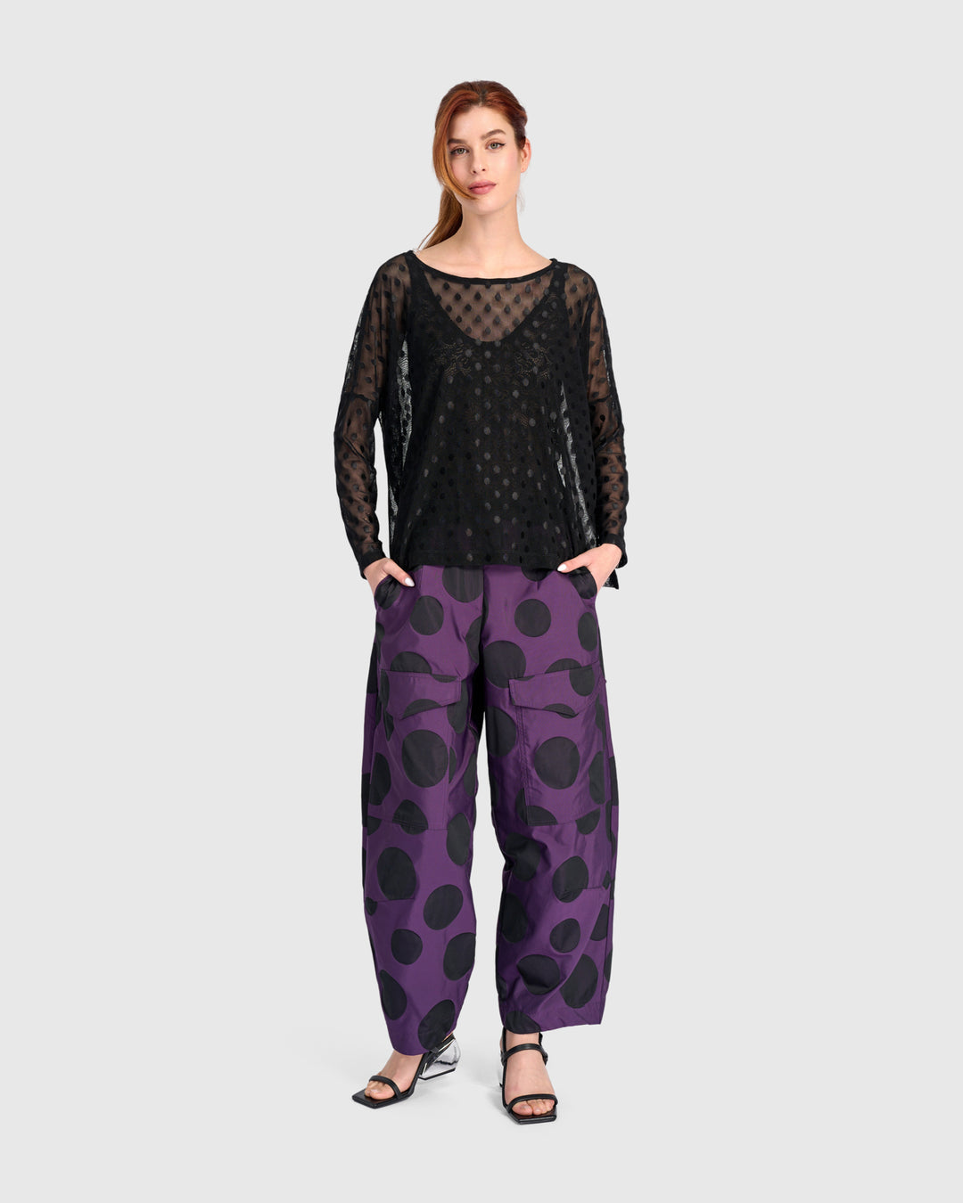 Umbral Boxy Top, Black Mesh