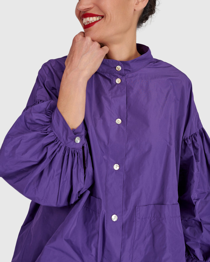 Essential Taffeta Puff Shirt, Amethyst